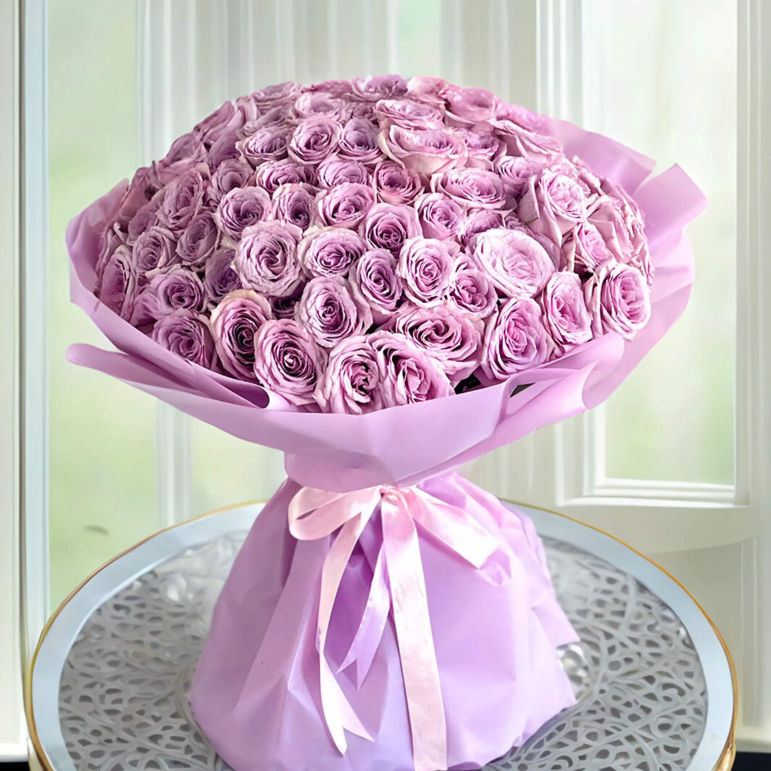 101 Royal Purple Rose Bouquet