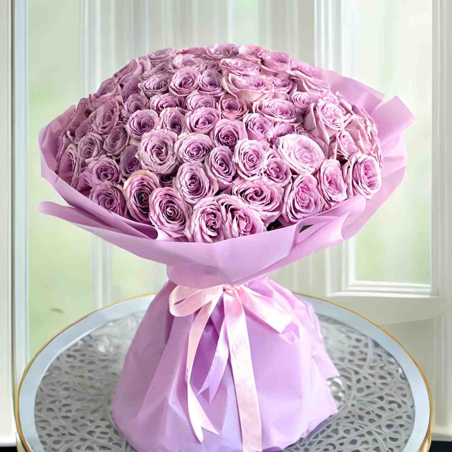 purple rose bouquet