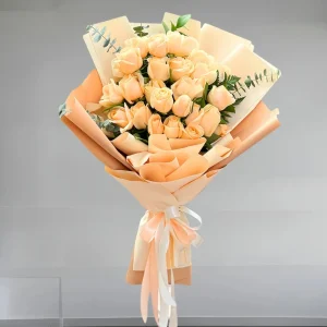 peach roses bouquet