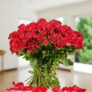 long stem red roses