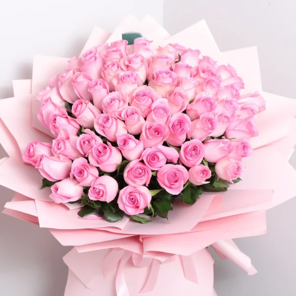 100 Pink Roses Bouquet