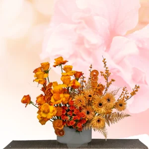 orange bouquet of flowers