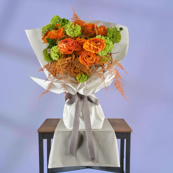 orange ranunculus bouquet