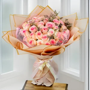 long stem pink roses