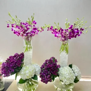 Hydrangea and Orchid Vase