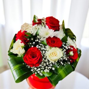 Red and White Rose Bouquet