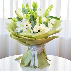White Rose Flower Bouquet