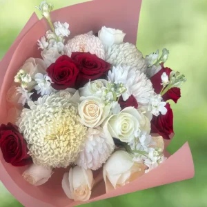 multicolor roses bouquet