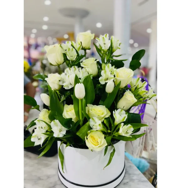 white rose bouquet