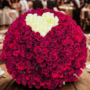 Giant red roses bouquet