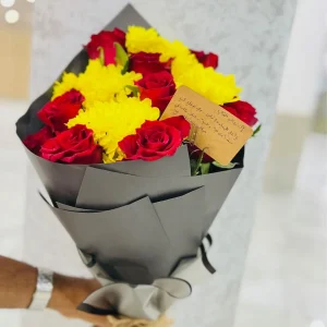 red and yellow bouquet