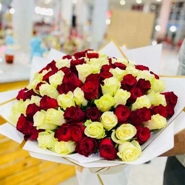 Yellow and Red Roses