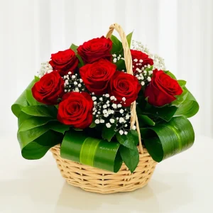 Red Rose Basket